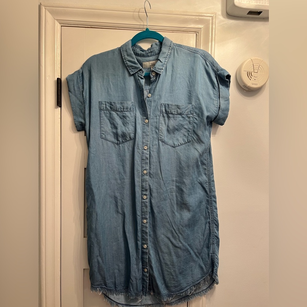 Denim Button Up Mini Dress